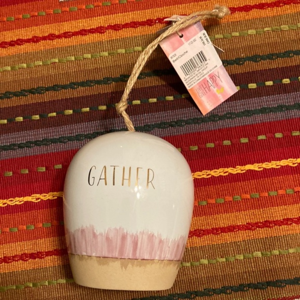 NWT ceramic sentiment “Gather” wind chime